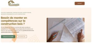 Landing page SC-FormaBât, formations et consulting en construction bois et bâtiment